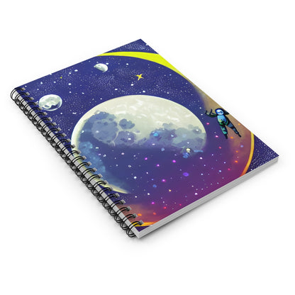 Starry Night Spiral Notebook with Moon Image