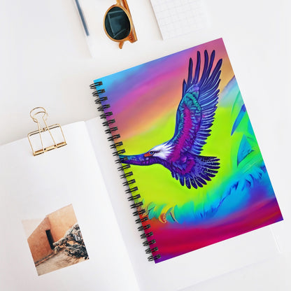 Flight of Freedom: Colorful Eagle Spiral Notebook