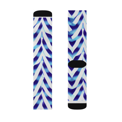 Stylish Blue & White Chevron Socks for Every Outfit