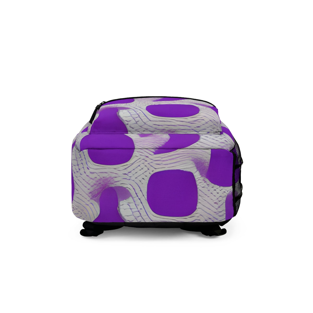 Purple and White Patterned Backpack: Practical and Stylish