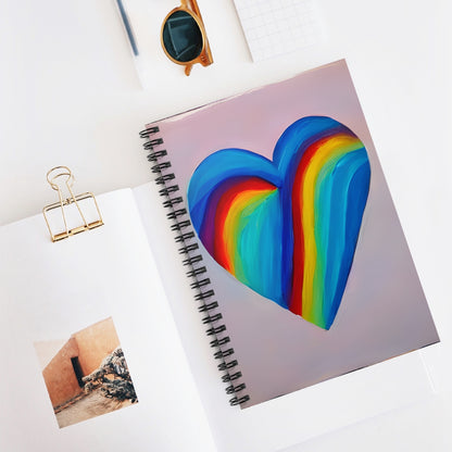 Vibrant Rainbow Heart Spiral Notebook: Add a Splash of Color to Your Writing Experience