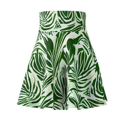 Tropical Chic: Green & White Print Skirt for Effortless Style