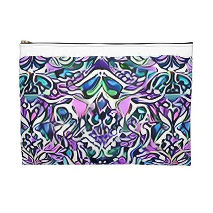 Colorful Zippered Pouch: Purple, Blue & Green Design