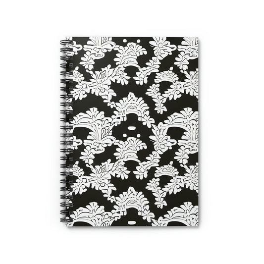 Spiral Notebook: Ornate Black and White Pattern Design