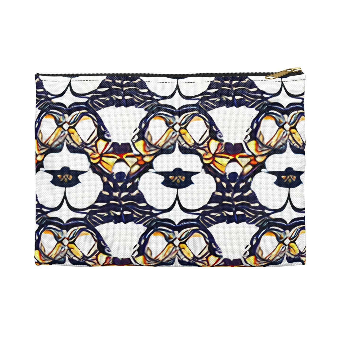 Add Some Style to Your Organization with Our Flower-Patterned Zipper Pouch in Blue and White