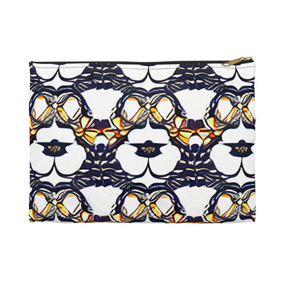 Add Some Style to Your Organization with Our Flower-Patterned Zipper Pouch in Blue and White