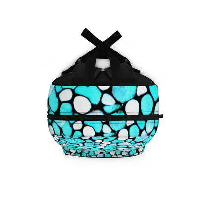 Stylish Turquoise Backpack with Chic Black and White Polka Dots