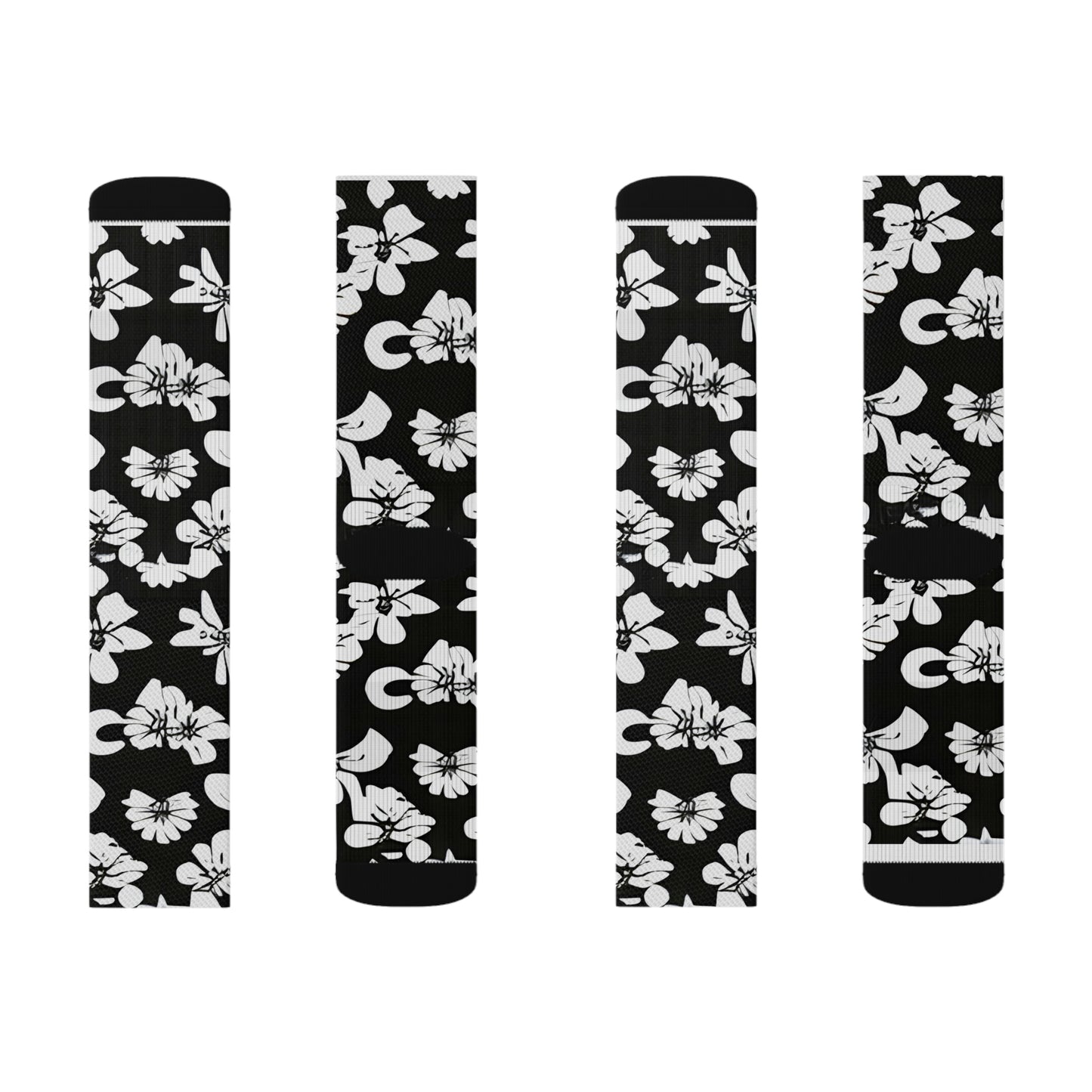 Flower Power: Black and White Socks for Women