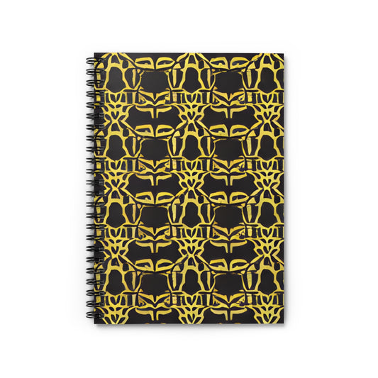 Bold & Bright: The Gold-Patterned Black & Yellow Spiral Notebook