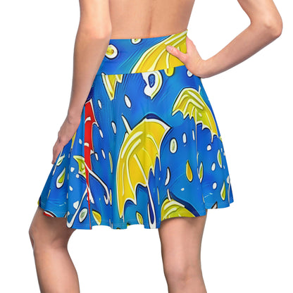 Rain or Shine: The Cheerful Blue and Yellow Umbrella Skirt