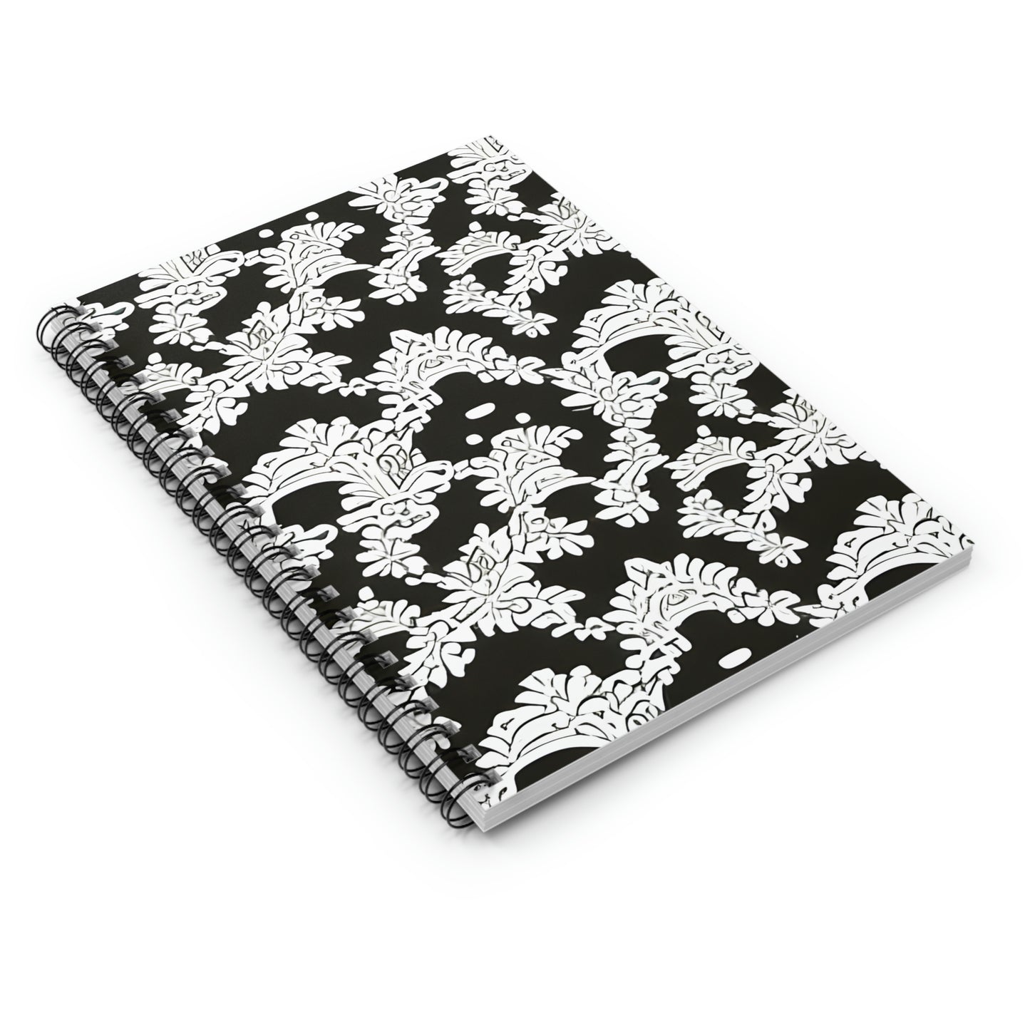 Spiral Notebook: Ornate Black and White Pattern Design