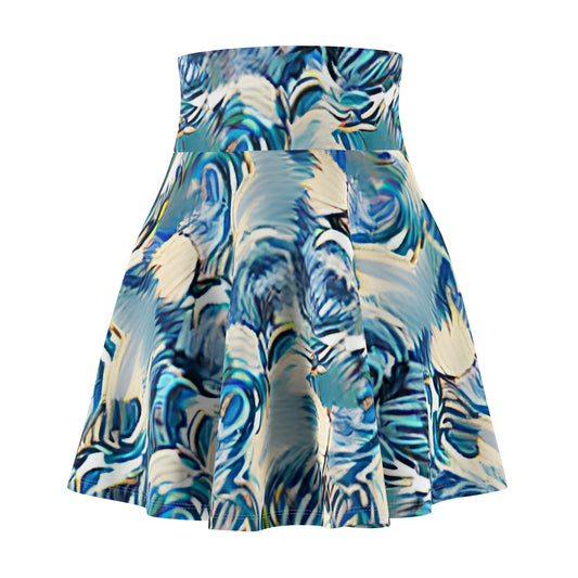 Swirling in Blue and White: Eye-catching Skirt Design