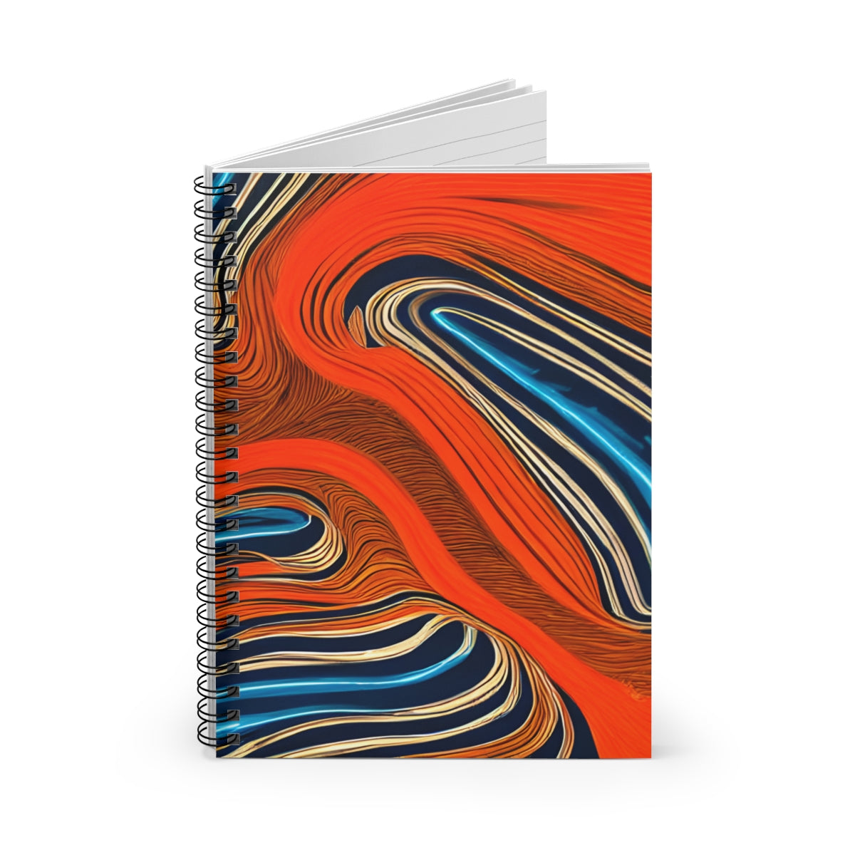 Swirling Orange and Blue Spiral Notebook: Perfect for School or Work!