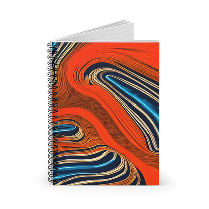 Swirling Orange and Blue Spiral Notebook: Perfect for School or Work!