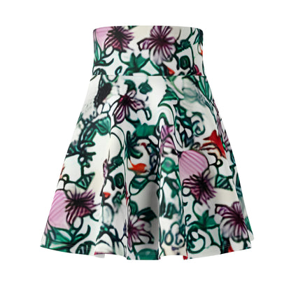 Floral Bliss: White Skirt with Vibrant Blossoms