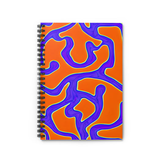 Swirly Delight: Orange and Blue Spiral Notebook