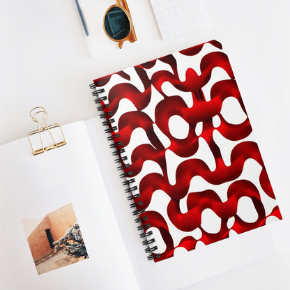 Red and White Swirl Spiral Notebook - Write in Style!