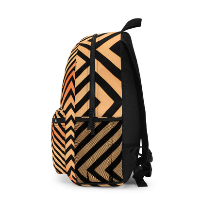 Bold and Vibrant: Discover Our Orange and Black Zigzag Pattern Backpack!