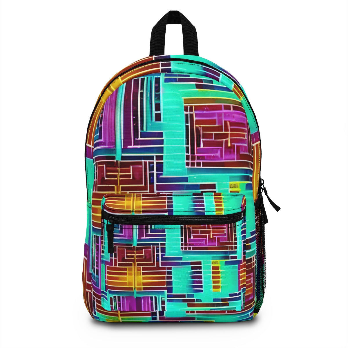 Geometric-patterned Colorful Backpack for Style-savvy Adventure