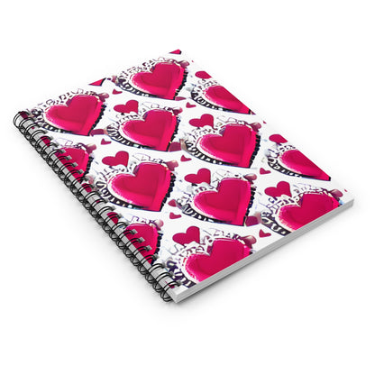 Heartfelt Notes: Spiral Notebook with Pink Hearts Design