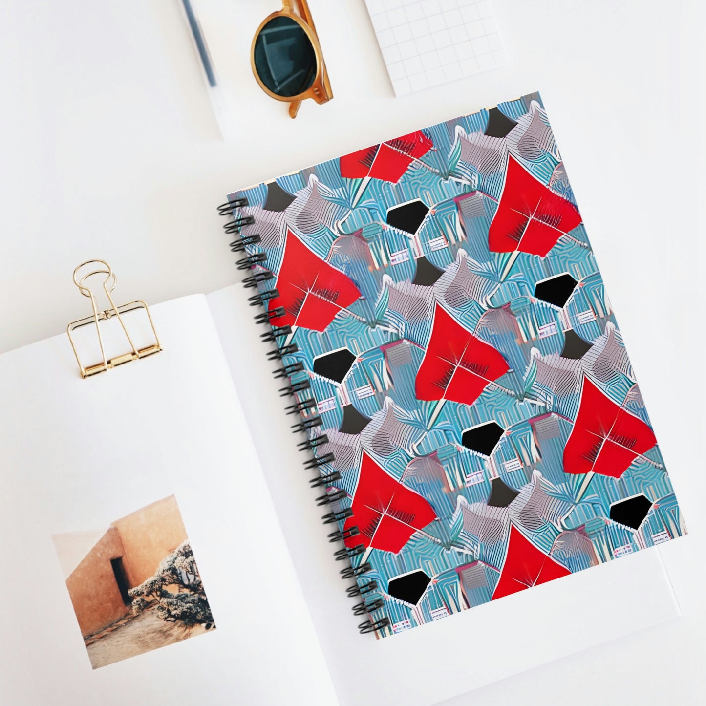 Colorful Spiral Notebook with Three-Tone Design