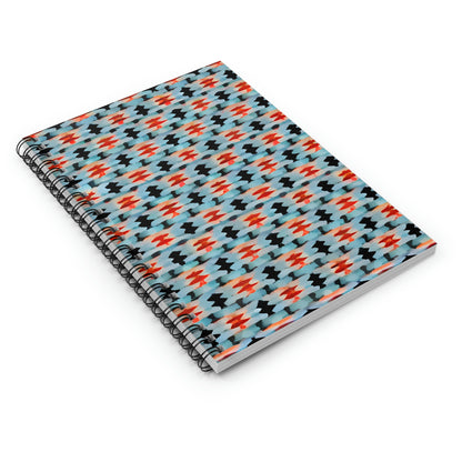 Orange & Blue Spiral Notebook: Patterned Inspiration on Every Page