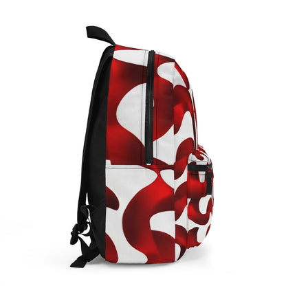 Colorful Abstract Backpack - Red & White Design