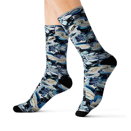 Blue & Black Camo Socks: Legwear That Stands Out