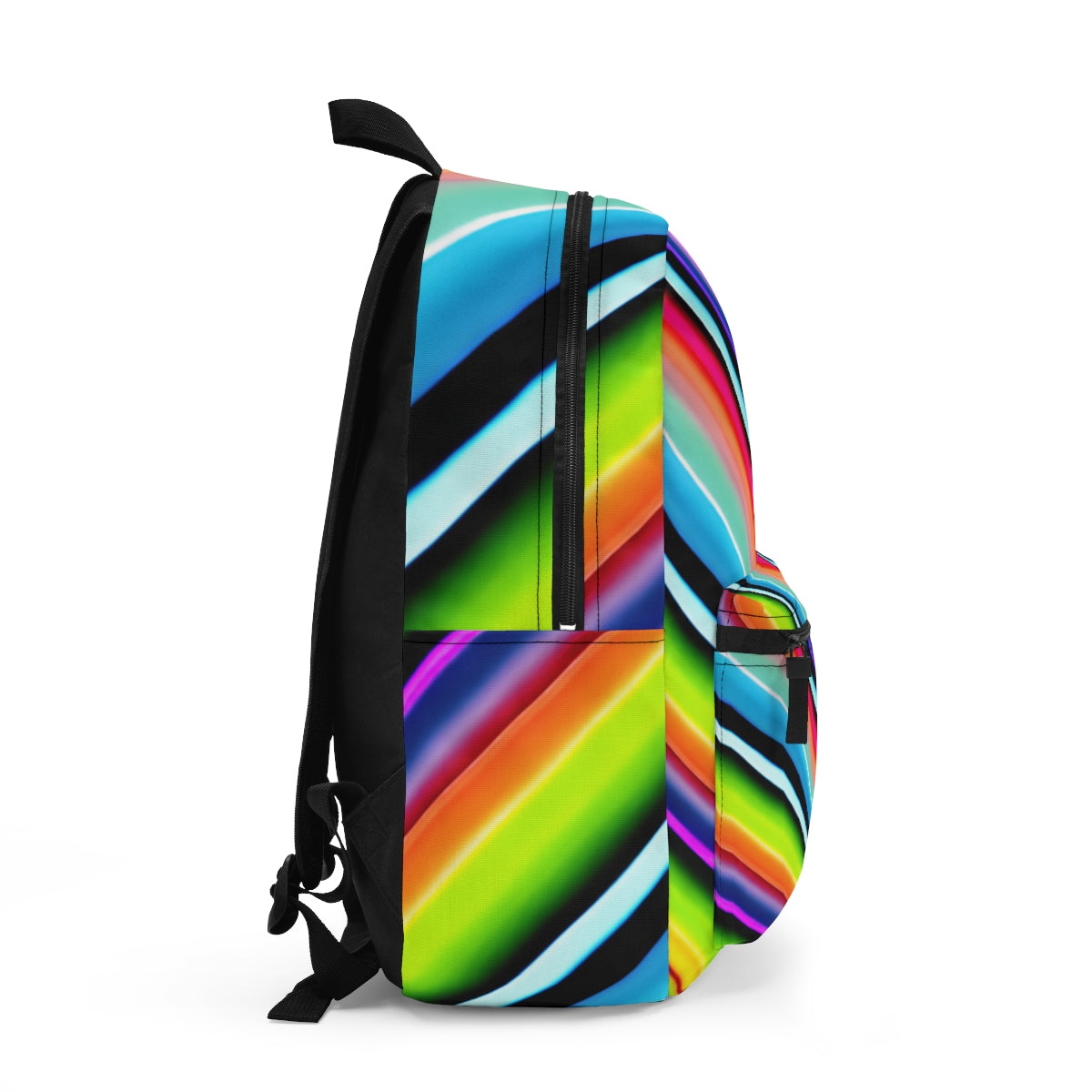 Striped Beauty: Vibrant Multicolored Backpack for Bold Style