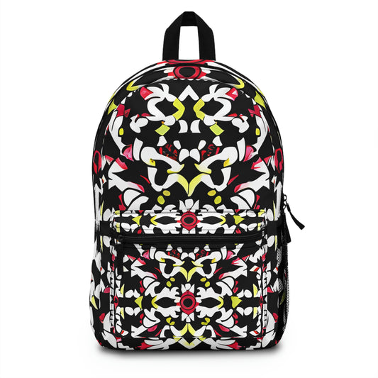 Monochrome Backpack with Vibrant Print