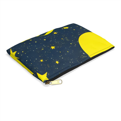 Starry Night Zippered Pouch in Blue and Yellow