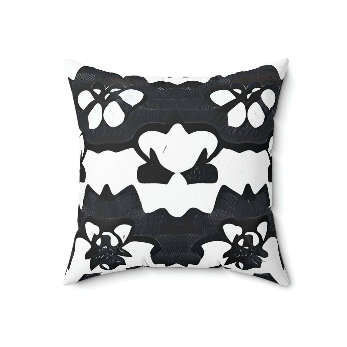 Chic Contrast: Floral Pattern Black and White Pillow