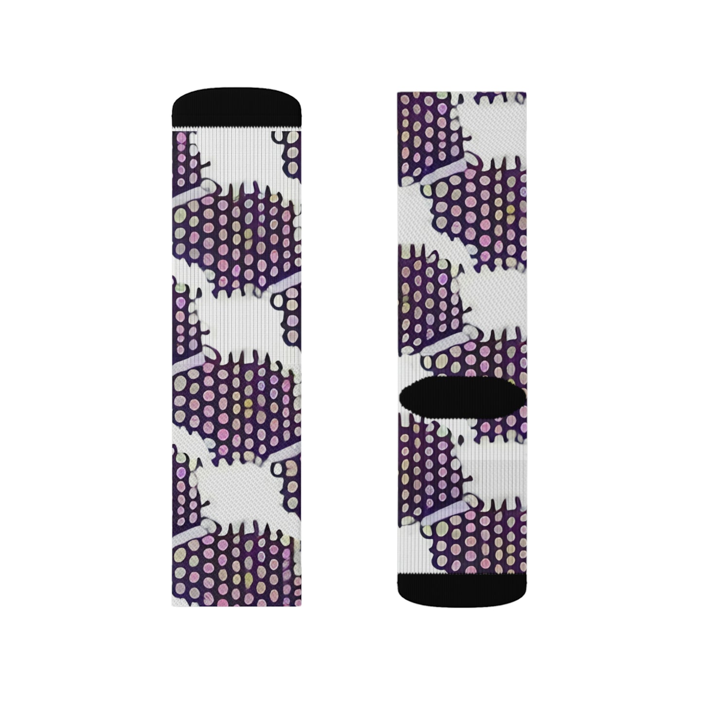 Stylish Purple & White Patterned Socks - Great Footwear Accessory!