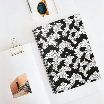 Spiral Notebook: Ornate Black and White Pattern Design