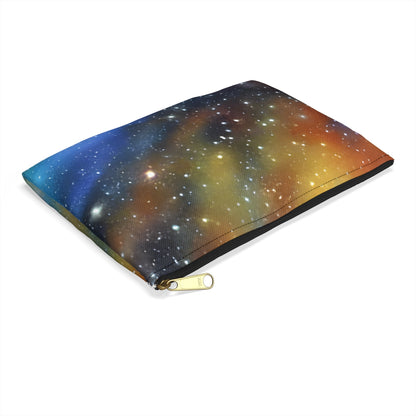 Zipper Pouch with Cosmic Flair: Colorful Space Background Design