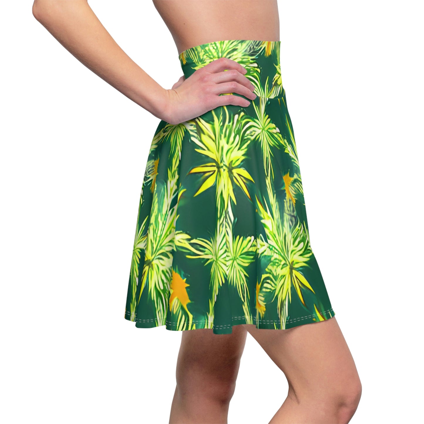 Bold and Beautiful: The Vibrant Tropical Print Skater Skirt