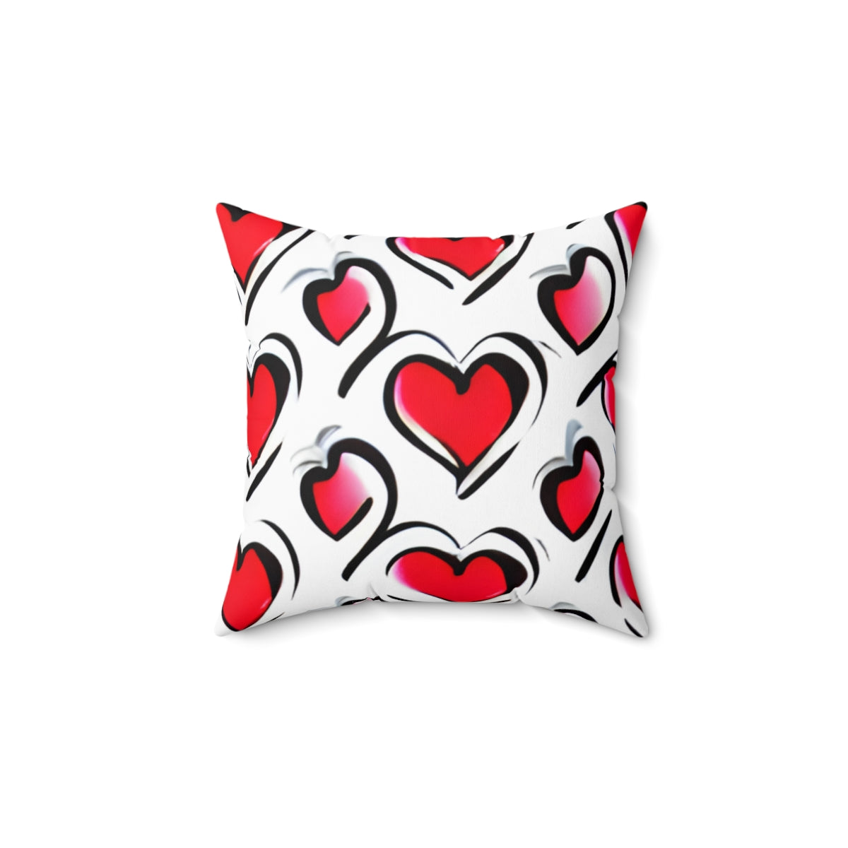 Love You More Pillow: Heart-filled Design on White Background