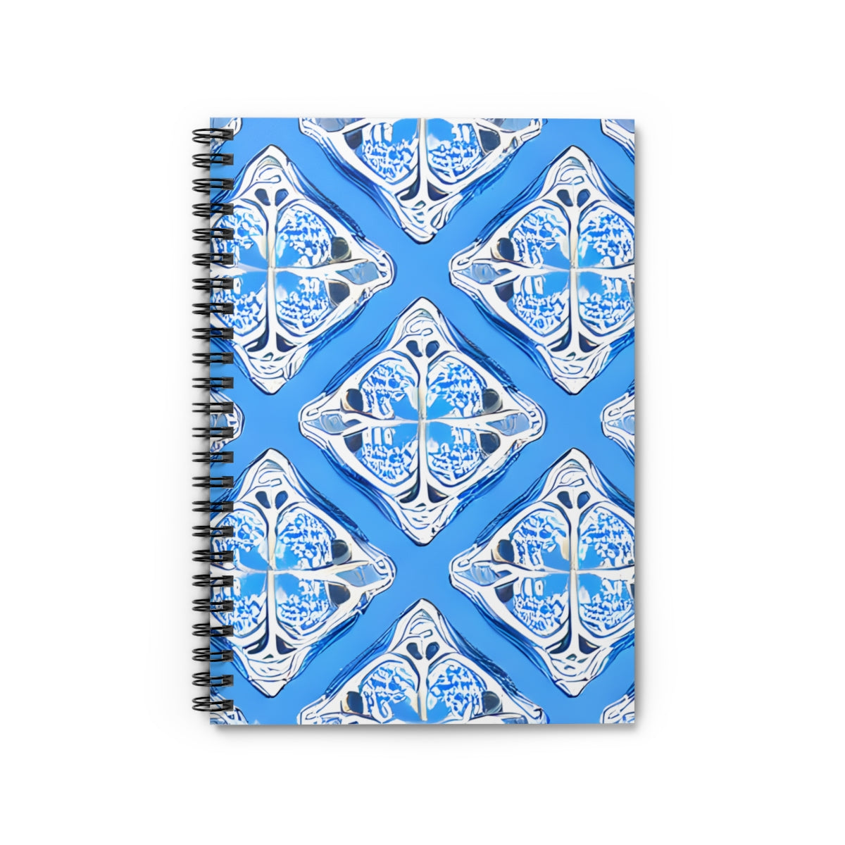 Blue and White Pattern Spiral Notebook: Perfect for Note Taking