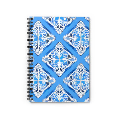 Blue and White Pattern Spiral Notebook: Perfect for Note Taking