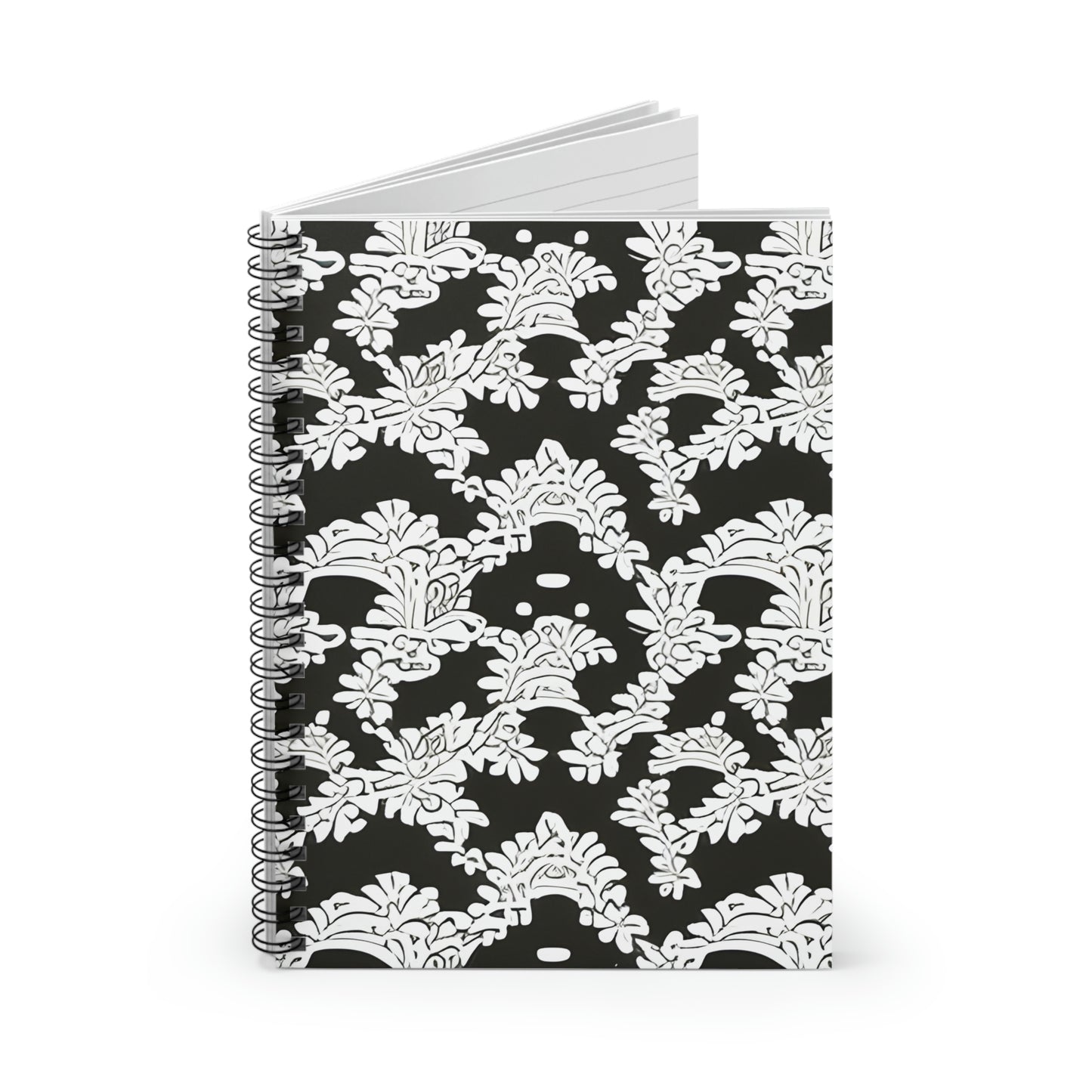 Spiral Notebook: Ornate Black and White Pattern Design