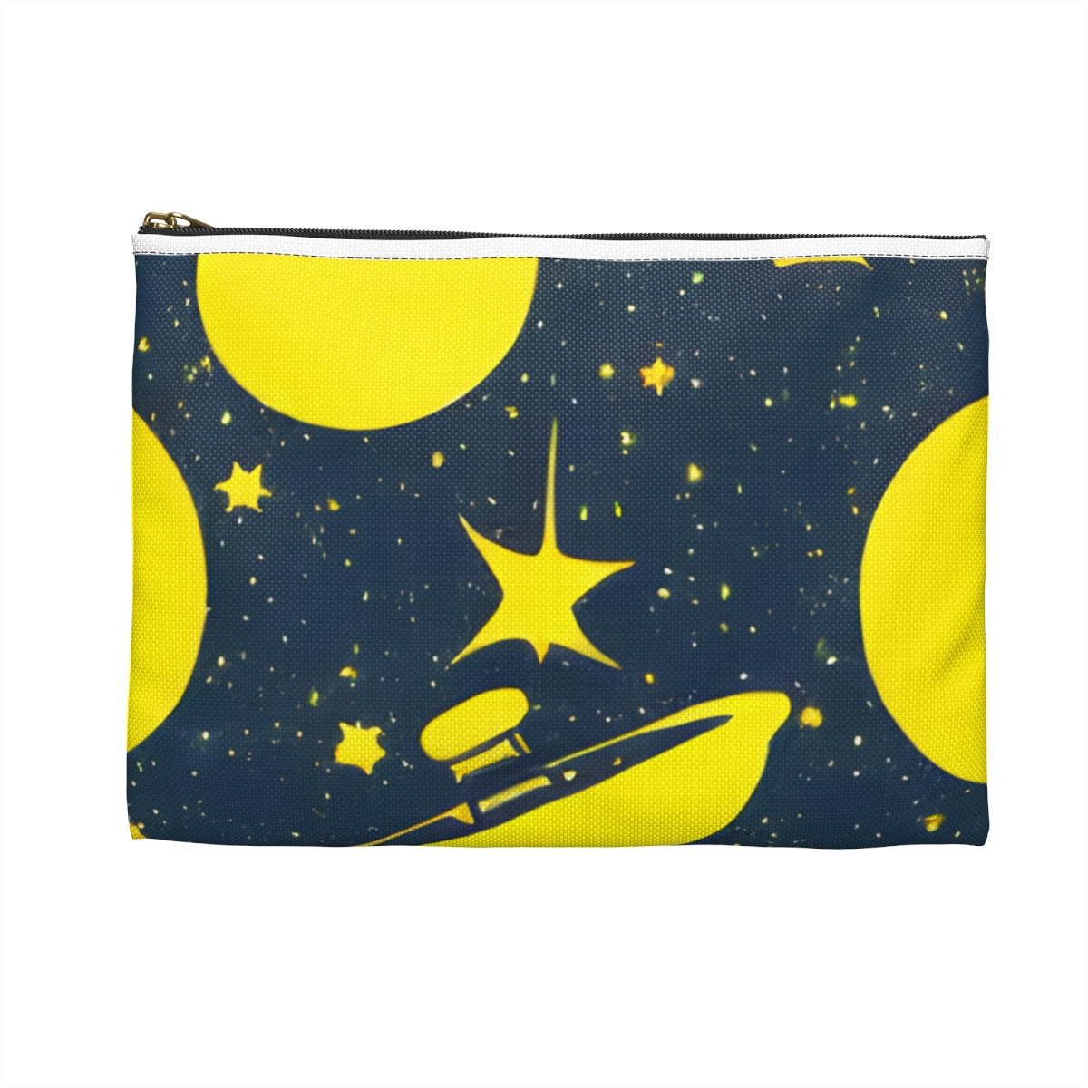 Starry Night Zippered Pouch in Blue and Yellow