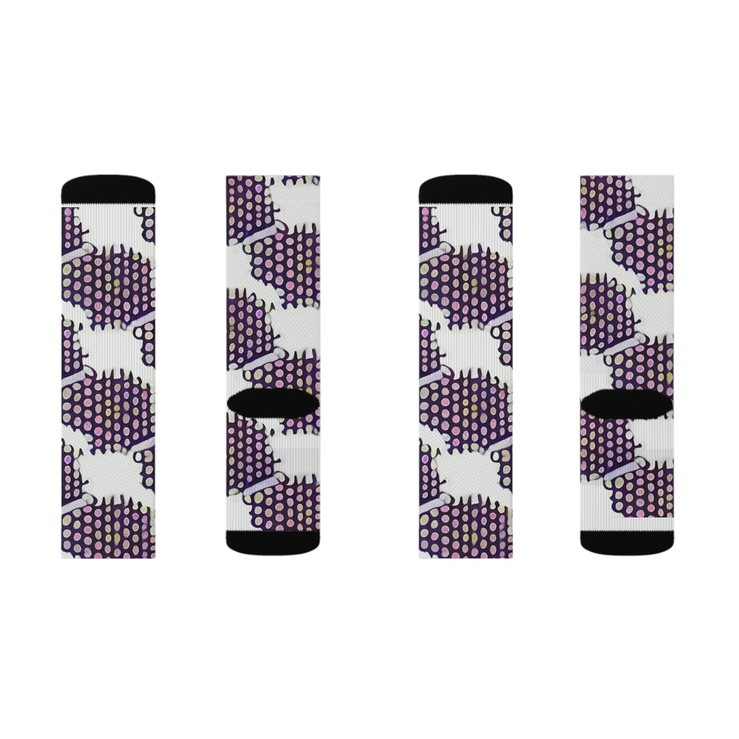 Stylish Purple & White Patterned Socks - Great Footwear Accessory!