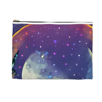 Starry Night Zipper Pouch: Blue Moon and Stars Design