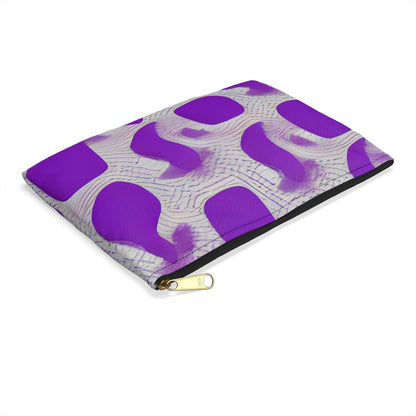 Purple & white abstract pattern zippered pouch