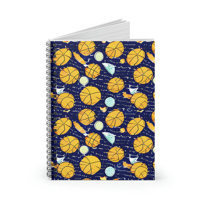 Bouncy Hoops Notebook: Spiral Bound with Basketball Design