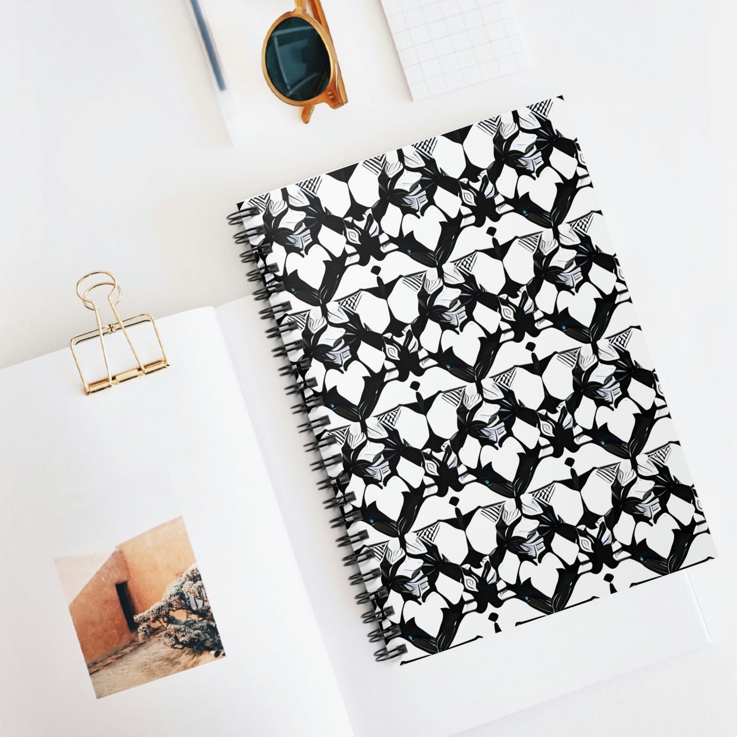 Modern Monochrome Notebook: The Sleek Spiral with Timeless Style