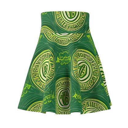 Stylish Green Skirt with White Accent Print