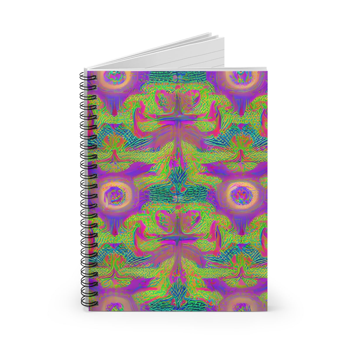 Color Burst Spiral Notebook: Purple, Green & Blue Design