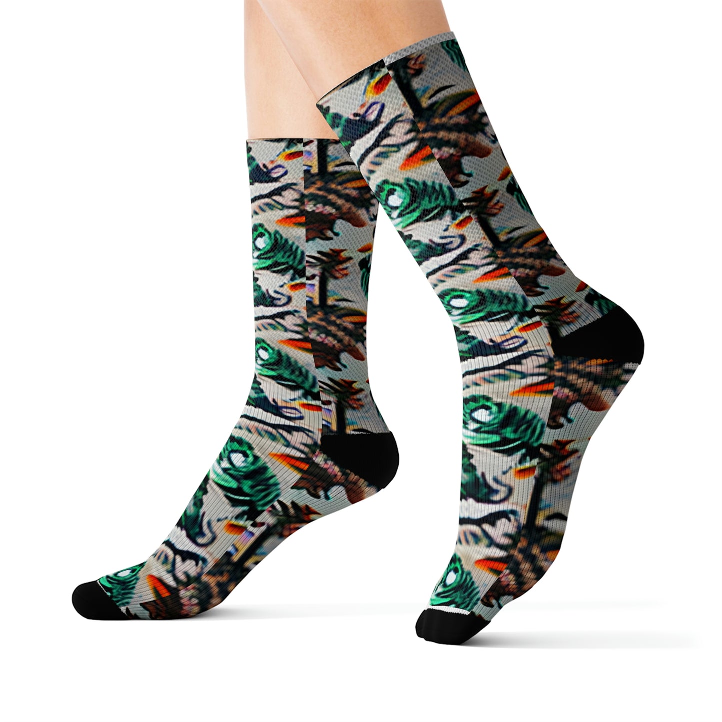 Bold & Bright: Green and Orange Pattern Socks