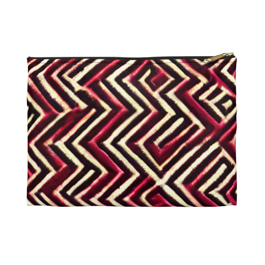 Geometric Red & Black Zipper Pouch: Stay Organized in Style!